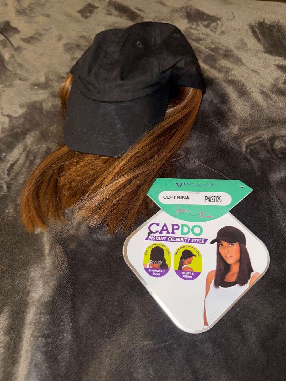Vivica A. Fox CD-TRINA Cap Black P4/27/30 Kanekalon Hair Collection